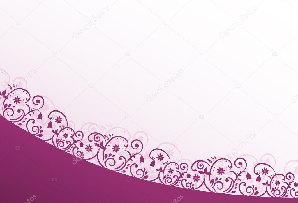 Greeting Card with Pink and Violet Swirls
