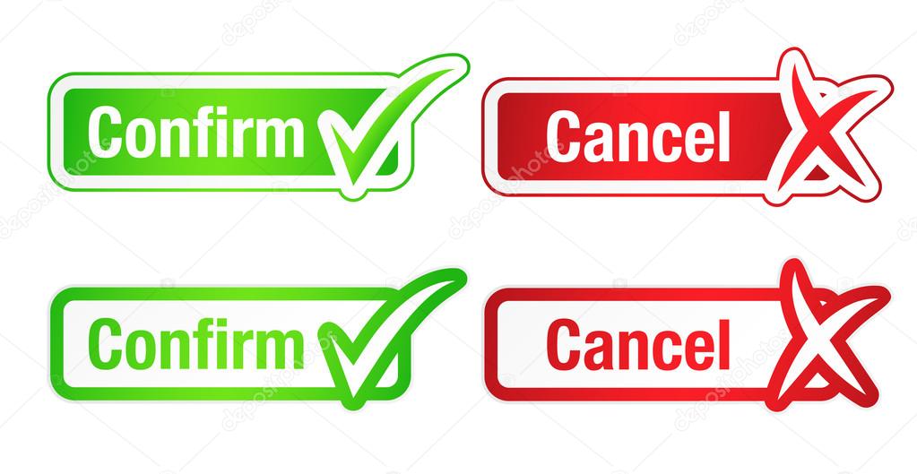 Confirm & Cancel Buttons with Checkmarks