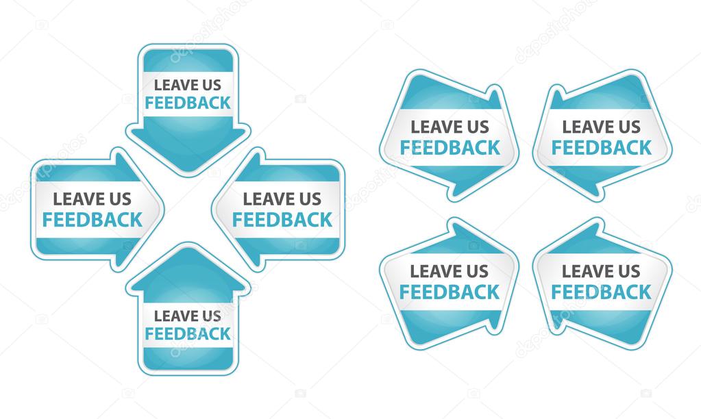 Blue Arrows with Leave Us Feedback Tag