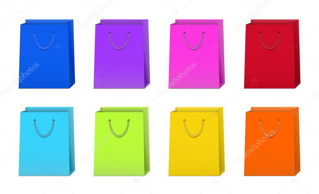 Set of Colorful Shopping Bags