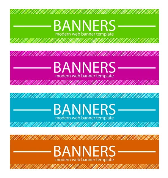 Web Banners Template in Four Colors — Stock Vector