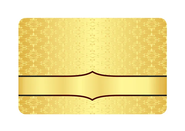 Luxury Golden Card with Inscribed Vintage Pattern — Stock Vector