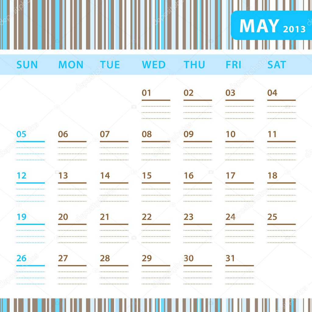 Planning Calendar - May 2013