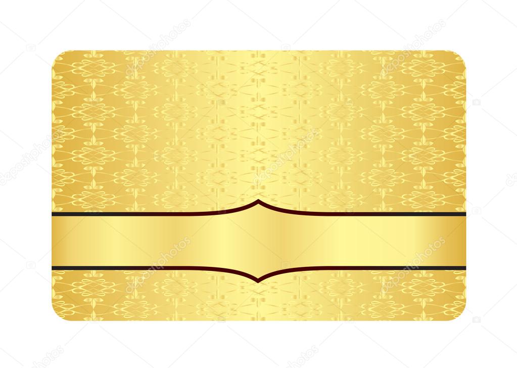 Luxury Golden Card with Inscribed Vintage Pattern