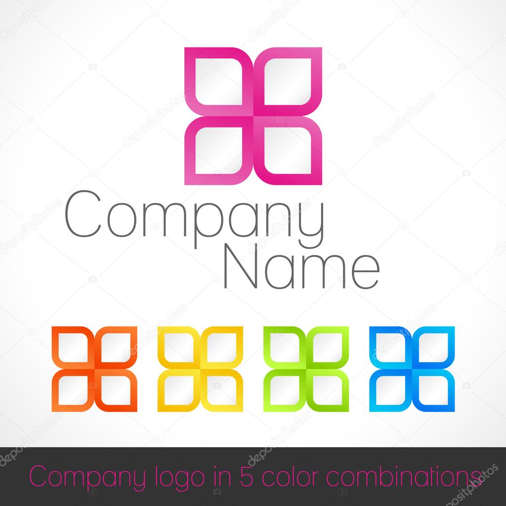 Company logo in five color combinations