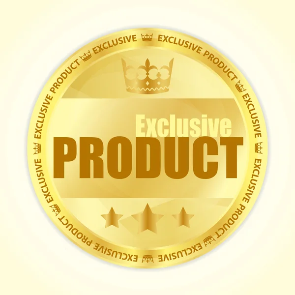 Premium lid badge met koninklijke kroon en drie gouden sterren — Stockvector