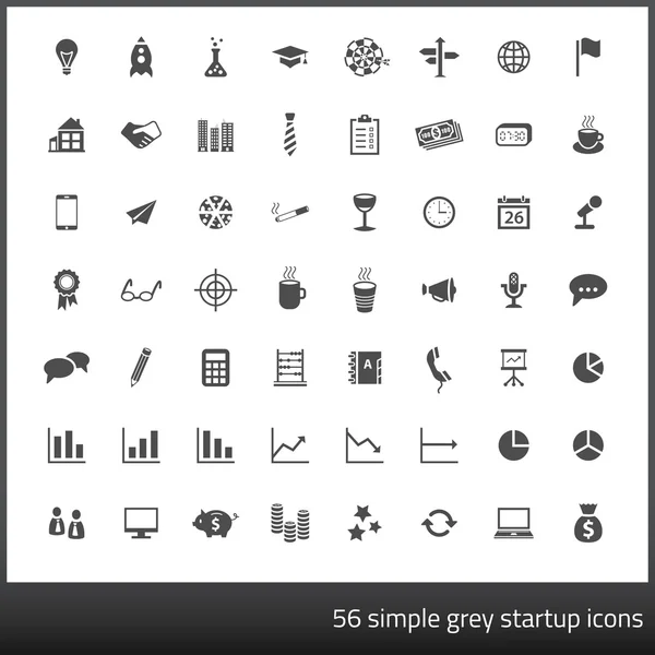 Set of 56 startup icons in flat style — Stock Vector