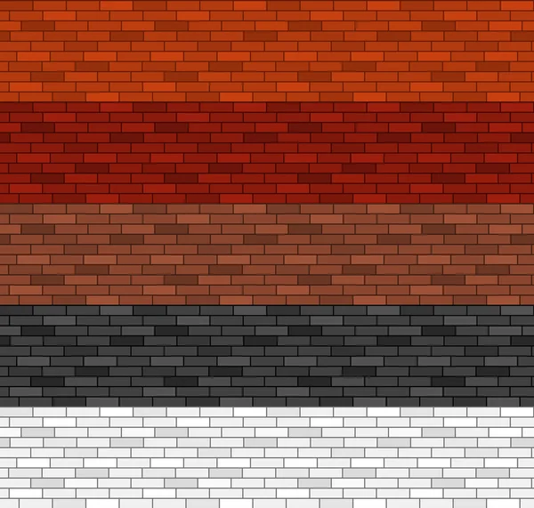 naadloze baksteen patroon in 5 kleuren