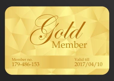 Gold member card clipart