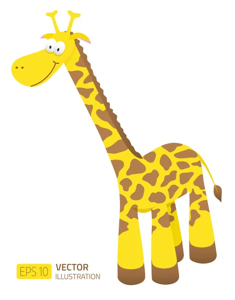 Ilustración de jirafa de dibujos animados sonriente — Vector de stock