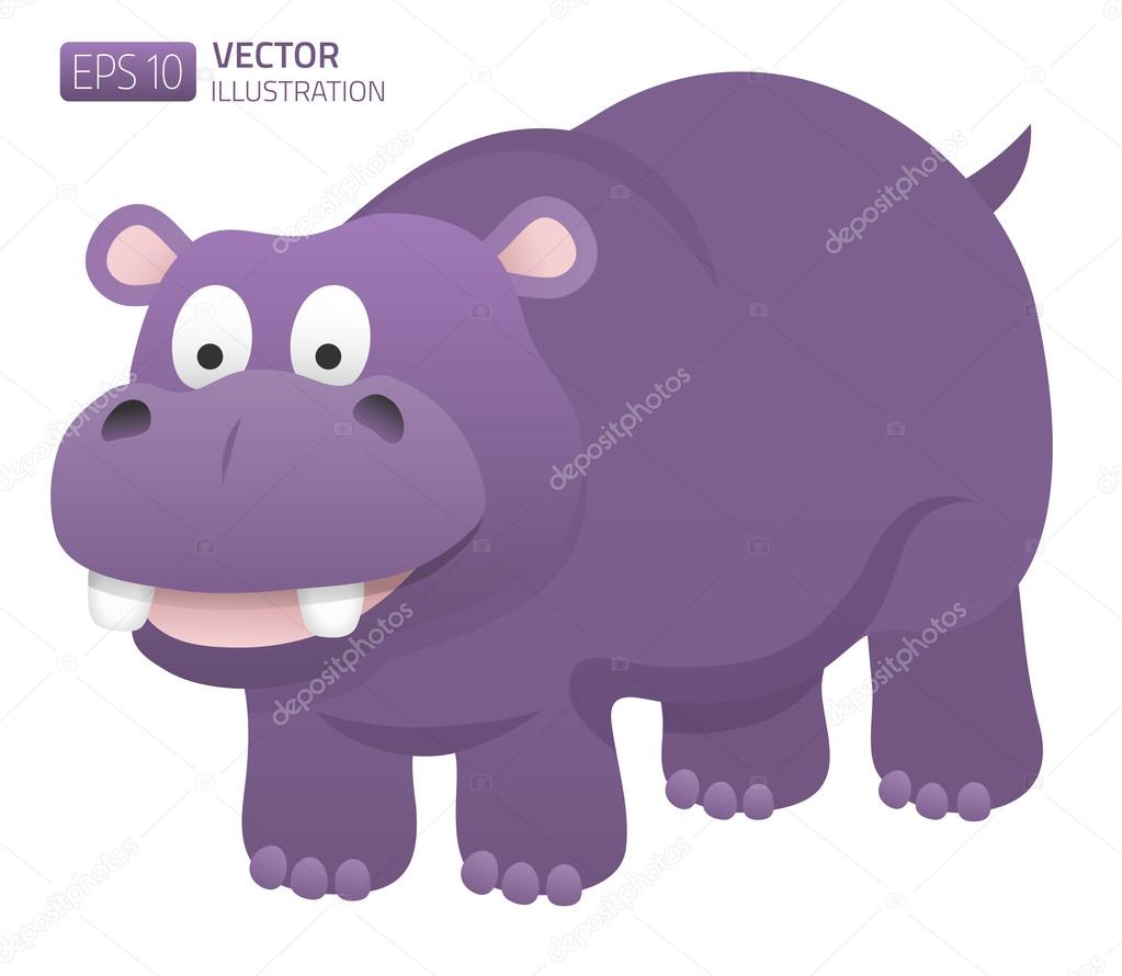 Smiling hippopotamus illustration