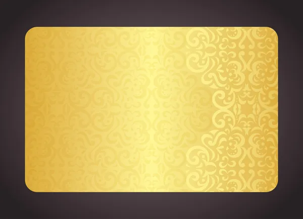 Tarjeta de oro de lujo con patrón vintage — Vector de stock