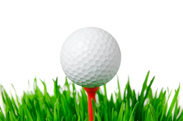 Golf ball on tee isolated — Stock Photo, Image