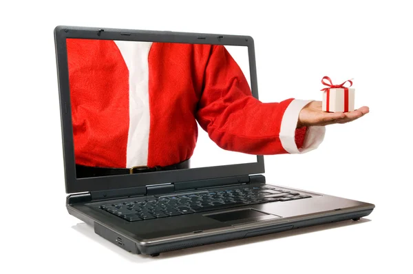 Santa claus nieuwe technologie — Stockfoto