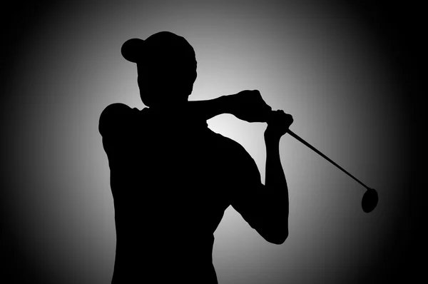 Silhouette de joueur de golf — Photo