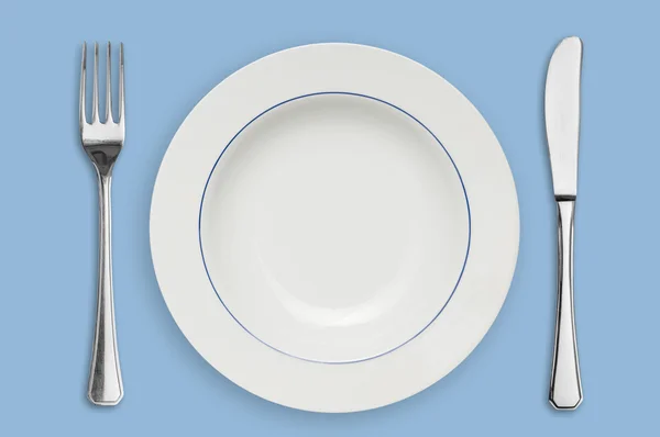 Plate and silverware — Stock Photo, Image