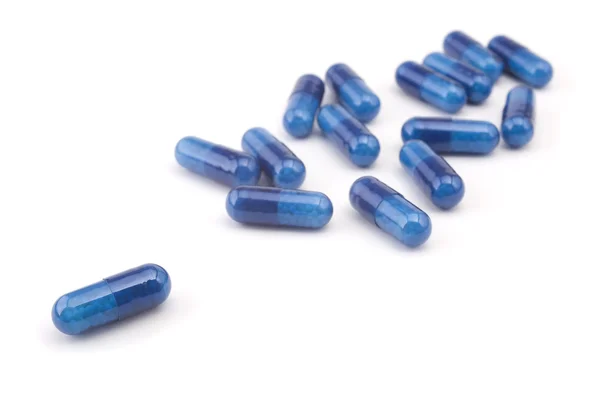 Група синіх таблеток — стокове фото