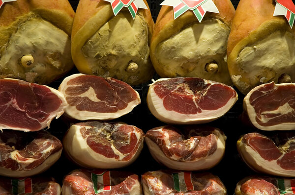 Italian ham at the butcher's