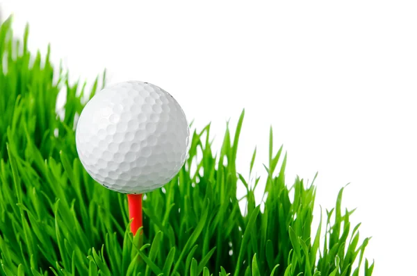 Golf ball on tee isolated — Stock Photo, Image