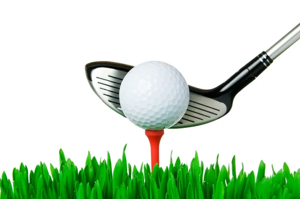 Golf ball and club — Stock Photo, Image