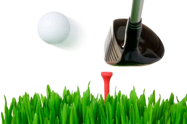 Golf club hitting the ball — Stock Photo, Image