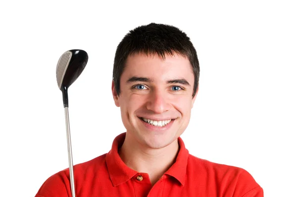 Smiling golf player — Stock Photo, Image