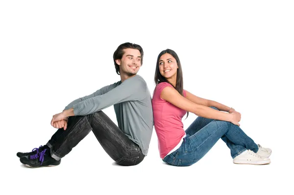 Sonriente mirada feliz pareja —  Fotos de Stock