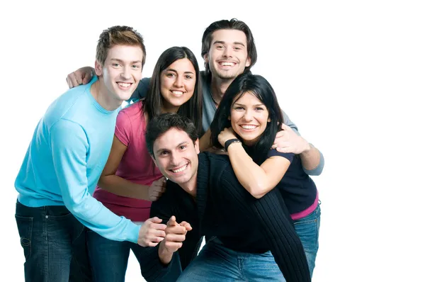 Felizes amigos sorridentes se divertem juntos — Fotografia de Stock