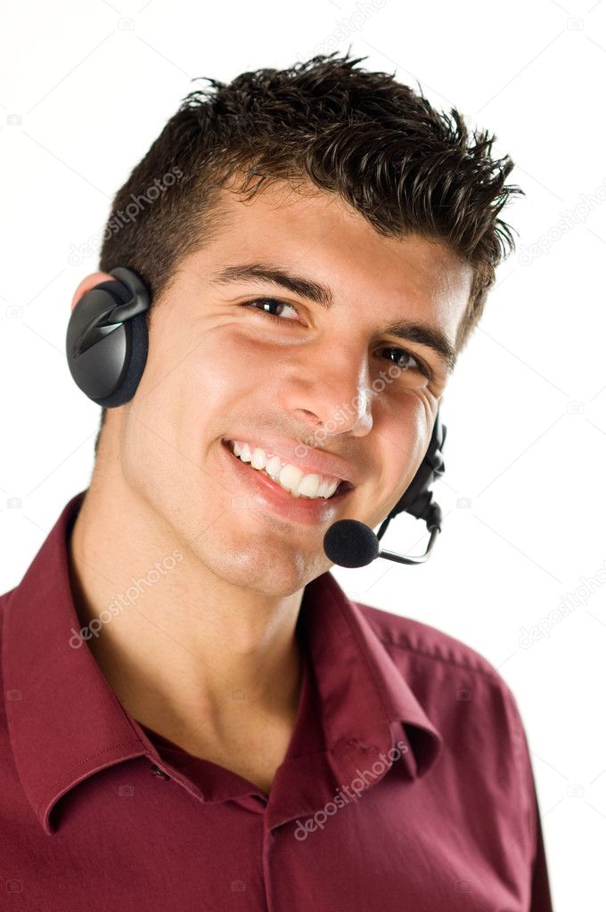 Young man with headset