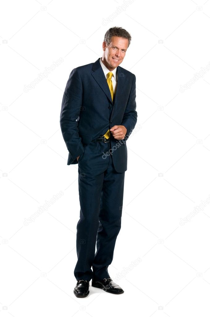 Full length smiling businessman