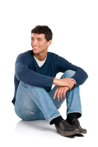 Sorrindo homem olhando para longe — Fotografia de Stock