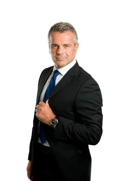 Reifer Geschäftsmann zufrieden — Stockfoto