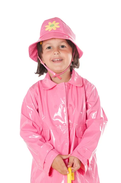 Little girl with raincoat — Stockfoto