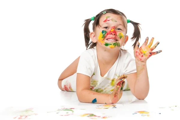 Brincando com cores e acenando — Fotografia de Stock