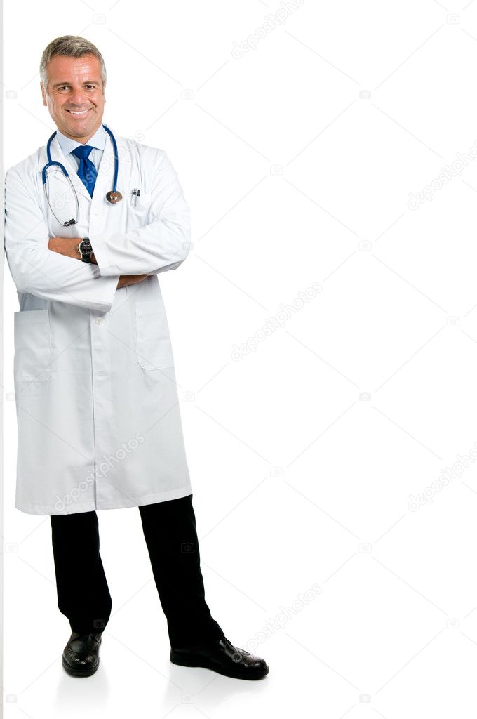 Mature doctor full length