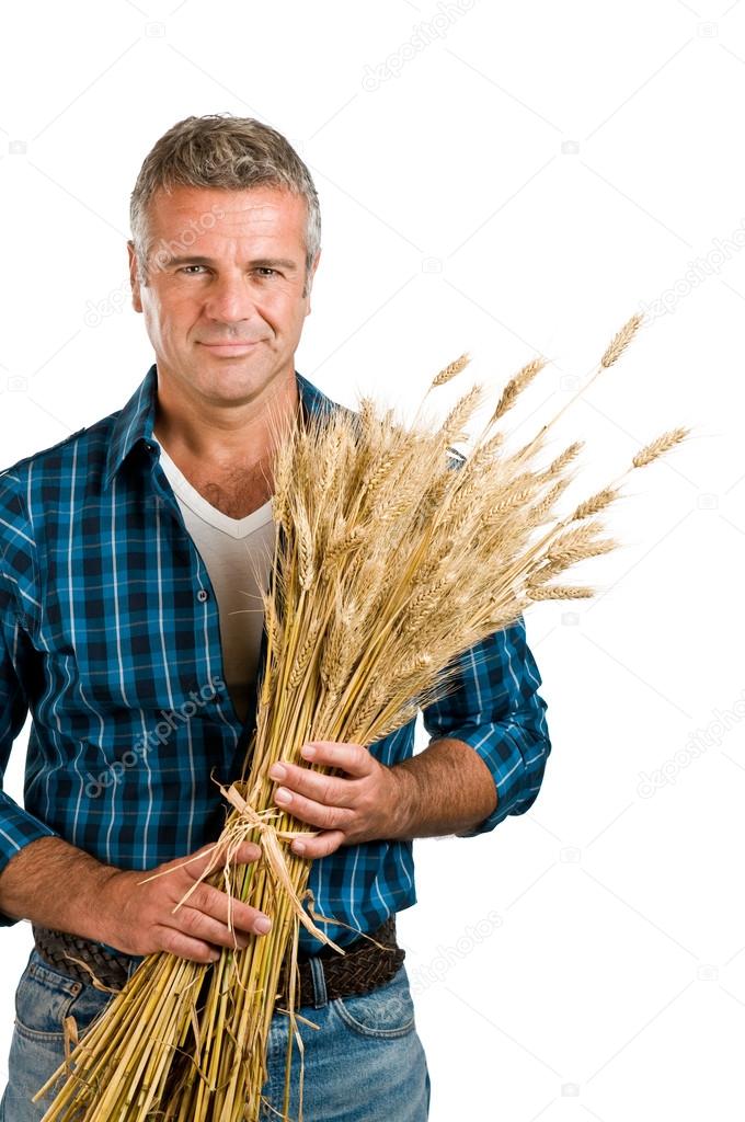 Farmer with wheat