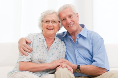 Loving senior couple clipart