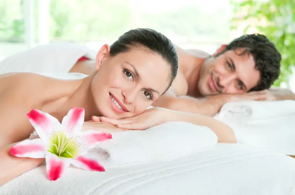 Happy relax at spa — Stock Photo, Image