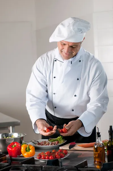 A munka boldog chef — Stock Fotó