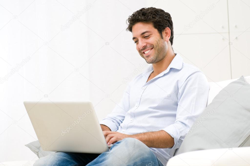 Young man at laptop