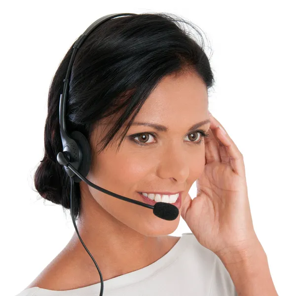 Glad call center kvinna — Stockfoto