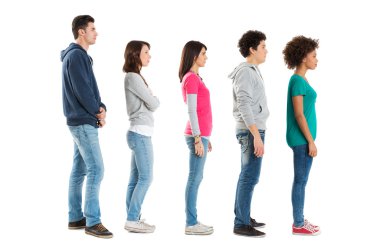 Standing In A Row clipart