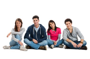 grup gülümseyen mutlu arkadaş