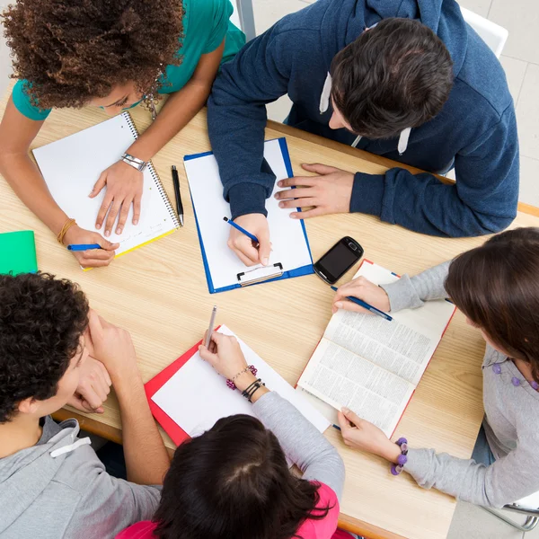 Gruppo di amici che studiano insieme — Foto Stock