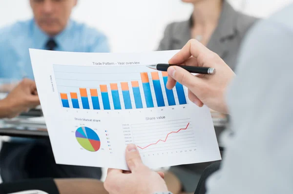 Close-up Of Business Graph — Stock Photo, Image