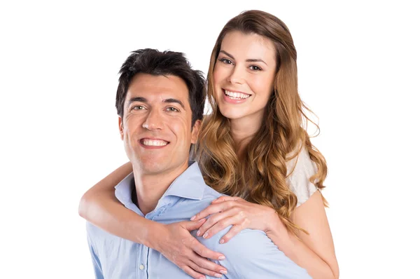 Mutlu çift omzunda — Stok fotoğraf
