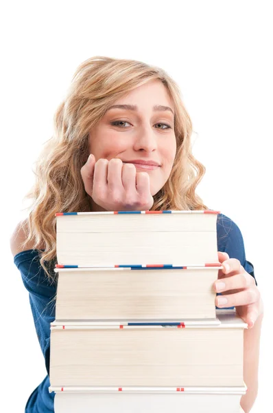 Pensive satisfied student girl — Stock Photo, Image