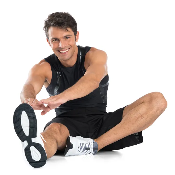 Happy Young Man Stretching — Stock Photo, Image