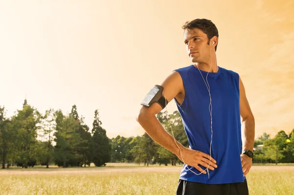 Young Boy Resting After Jogging — Stock Photo, Image