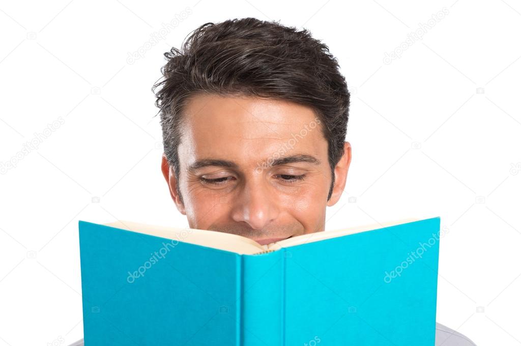 Young Man Reading Book